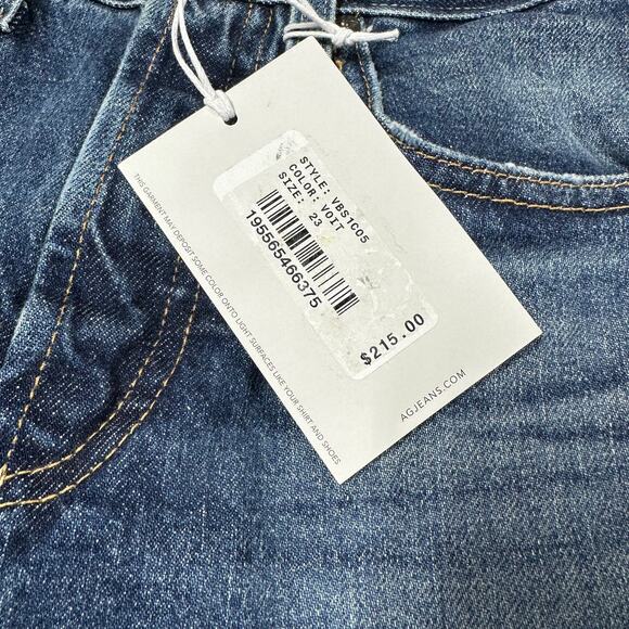 AG Adriano Goldschmied NWT Blue Kinsley High-Rise Pop Crop Denim Jeans Size 23 - Picture 6 of 12